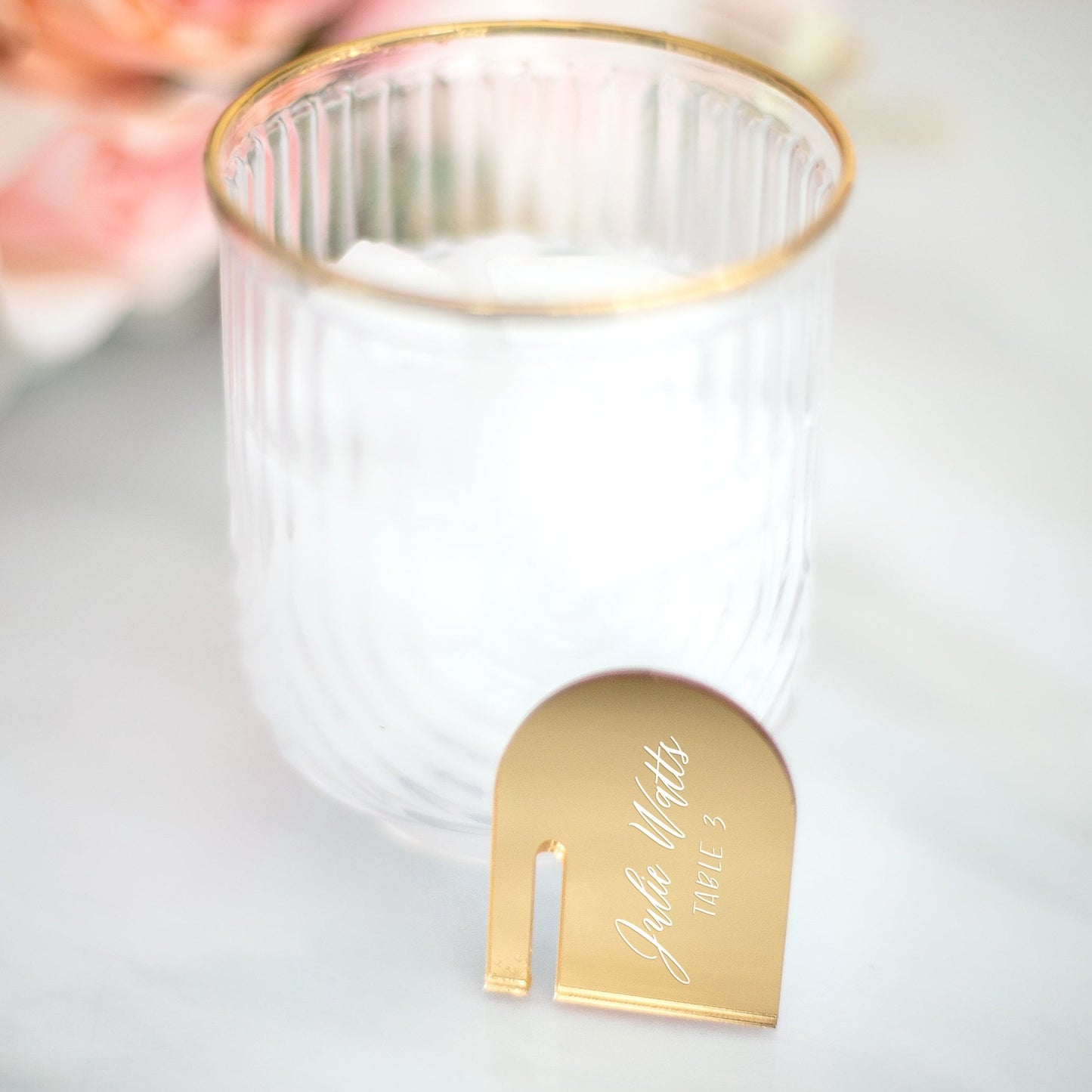 Boho Arch Drink Name Tag, Drink Charm Arch Gold Party Favor Name Card Table Number Drink Tags for Place Cards Modern Boho Wedding