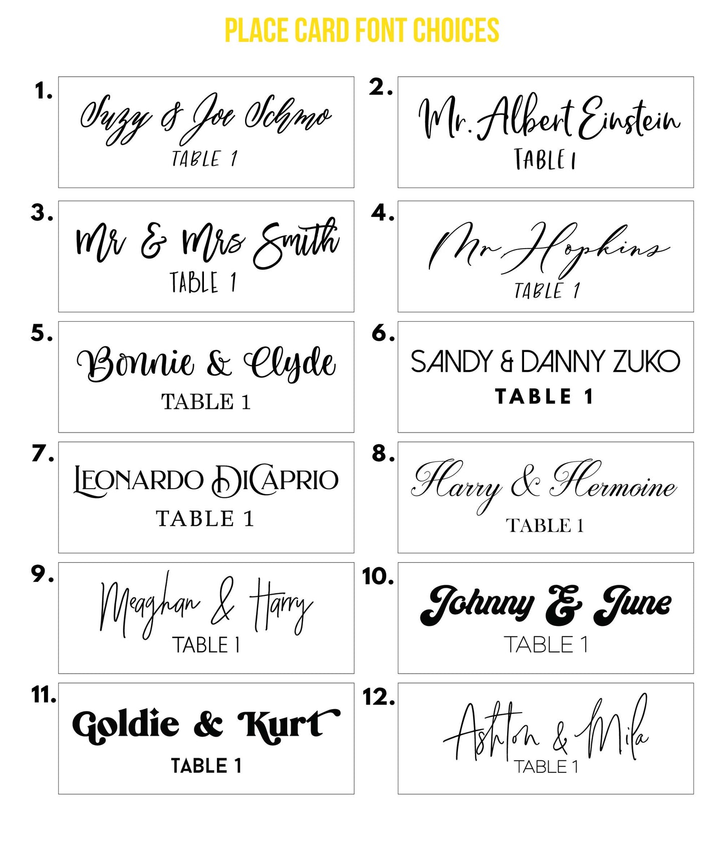 Place Card Name Tags for Plate Names Bridal Shower Dinner Party Plate Names Table Decor Name Tags Placecards for Party Table Signs