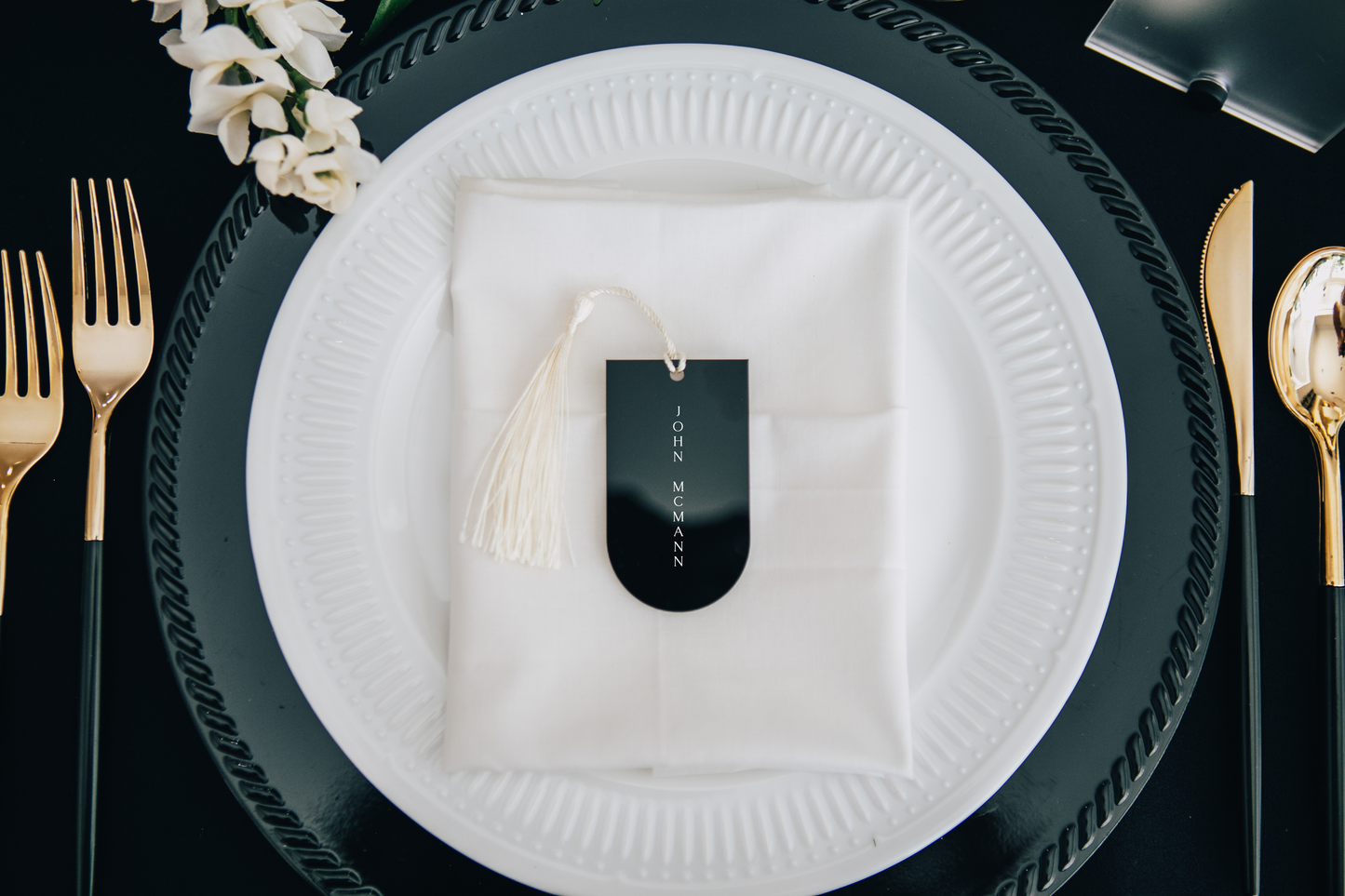 Luxury Wedding Place Cards with Tassels
