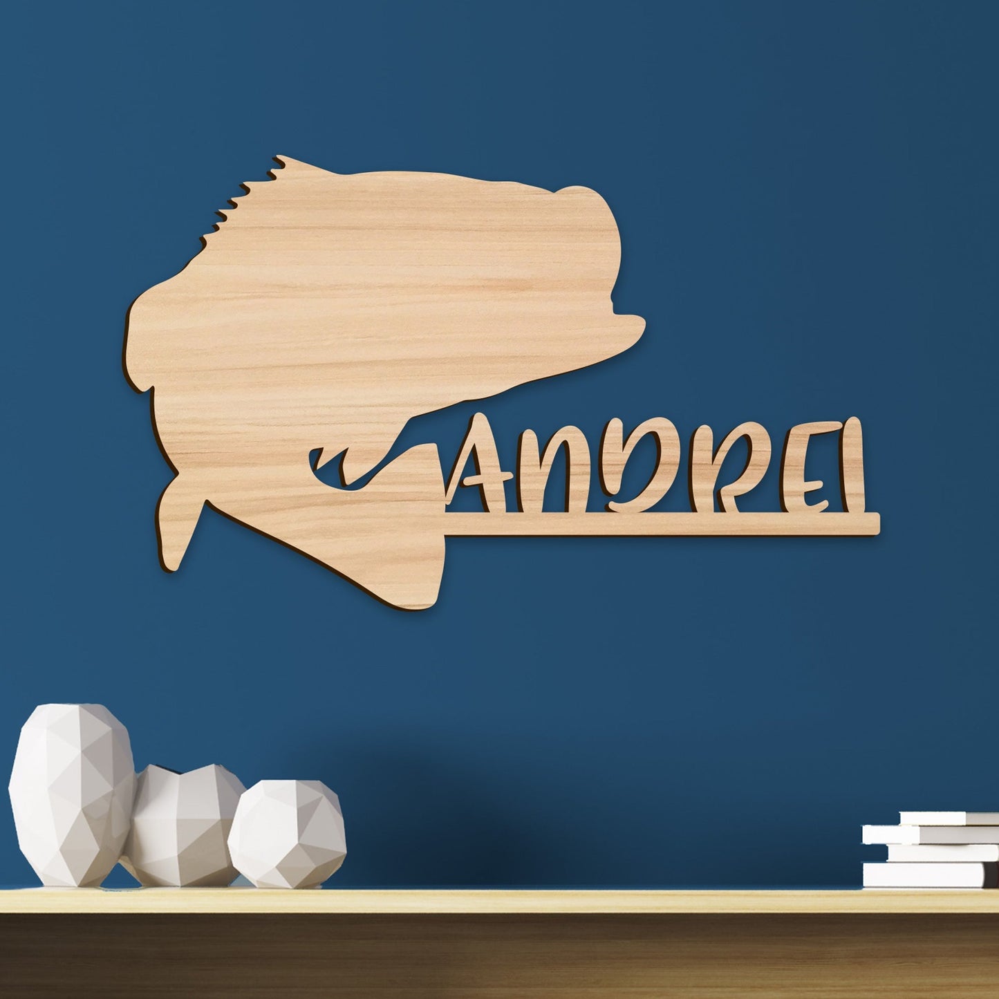 Bass Fishing Name Sign