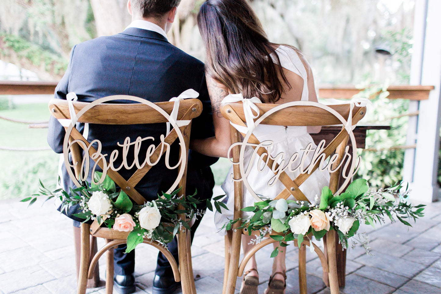 Wedding Chair Signs Hoop Style - Wedding Decor Gifts