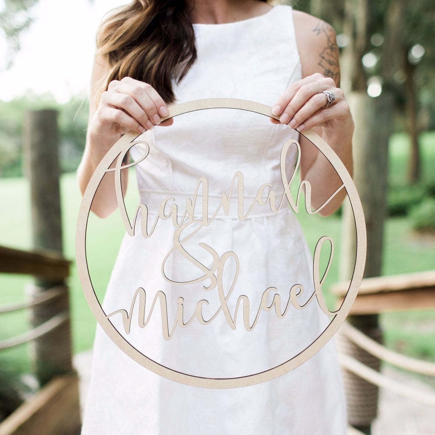 18" Hoop Style Wedding Sign - Wedding Decor Gifts