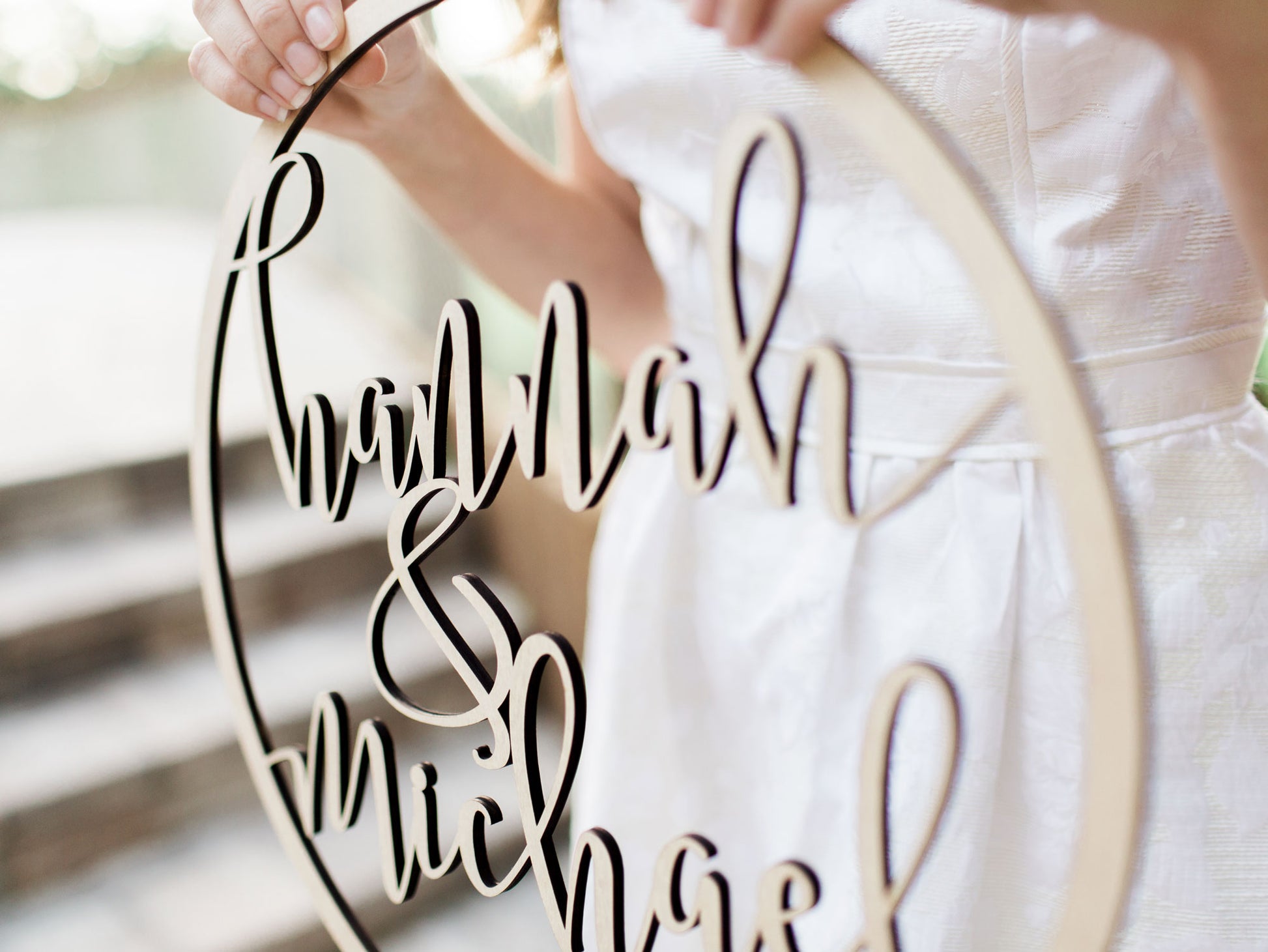 24" Custom Hoop Style Wedding Sign - Wedding Decor Gifts