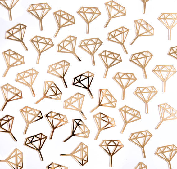 Diamond Ring Cupcake Toppers - Wedding Decor Gifts
