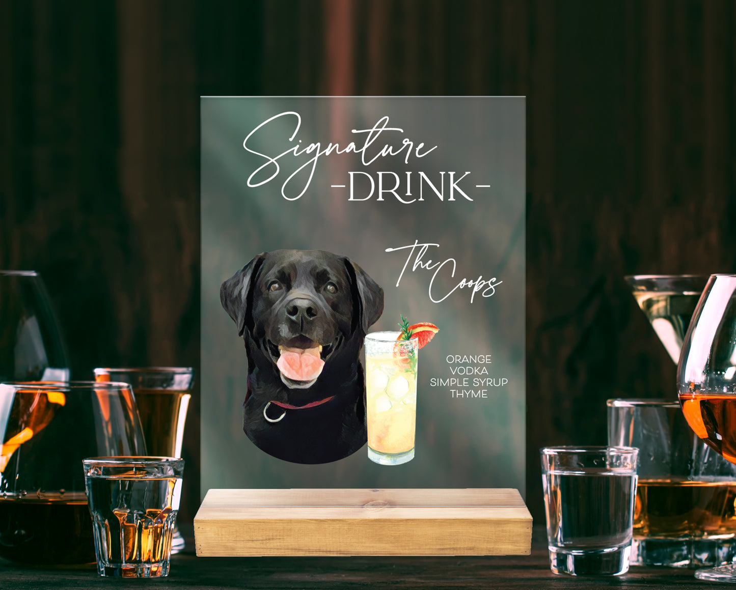 Dog Drink Wedding Sign Bar Menu