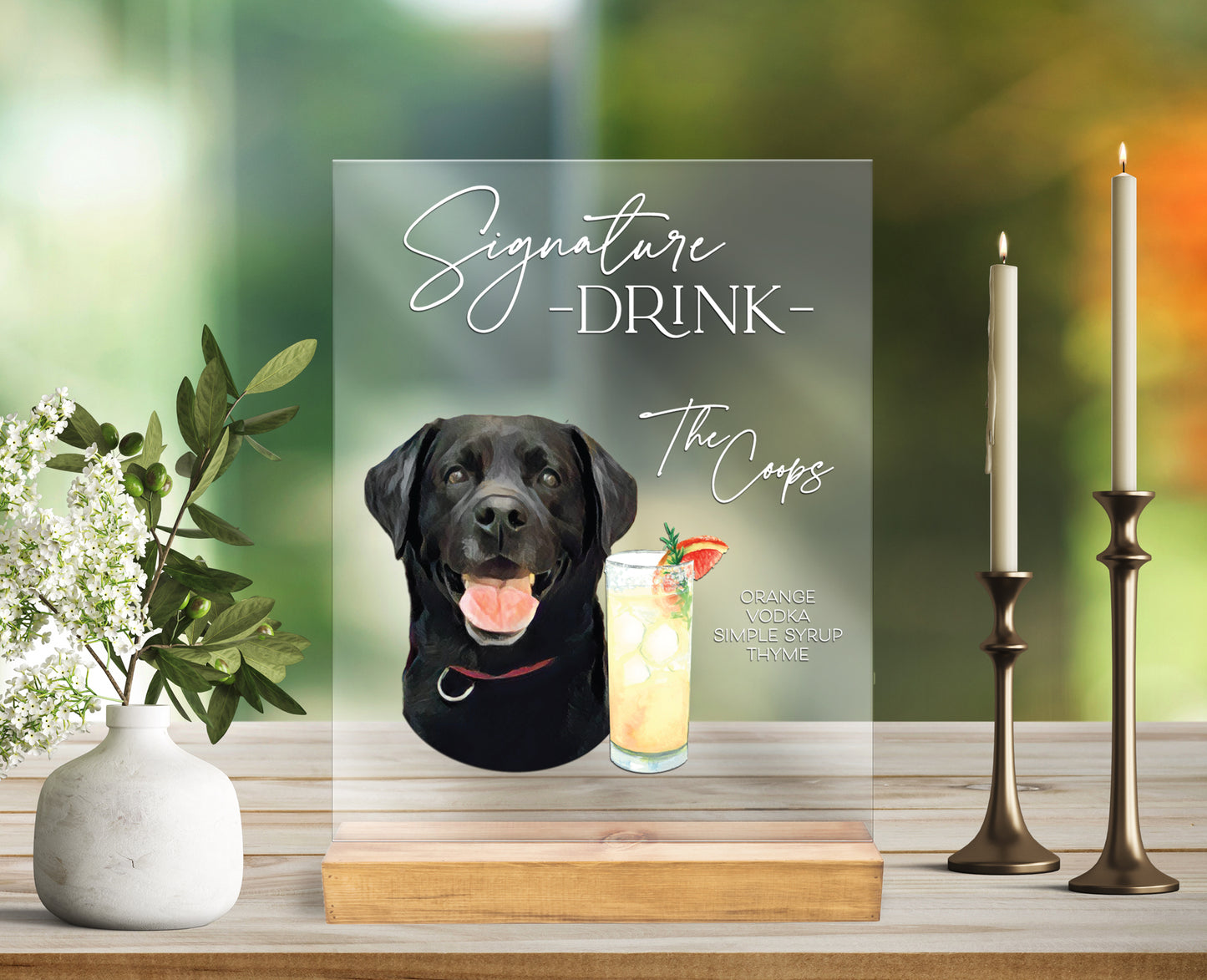 Dog Drink Wedding Sign Bar Menu