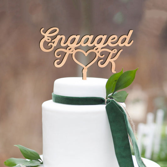 Custom Engaged Cake Topper - Wedding Decor Gifts