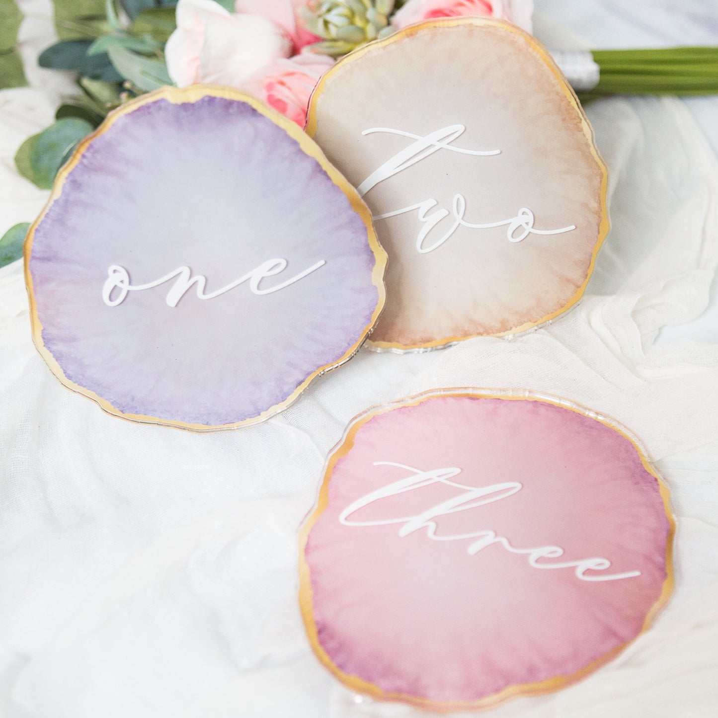 Wedding Table Numbers Geode Style - Wedding Decor Gifts