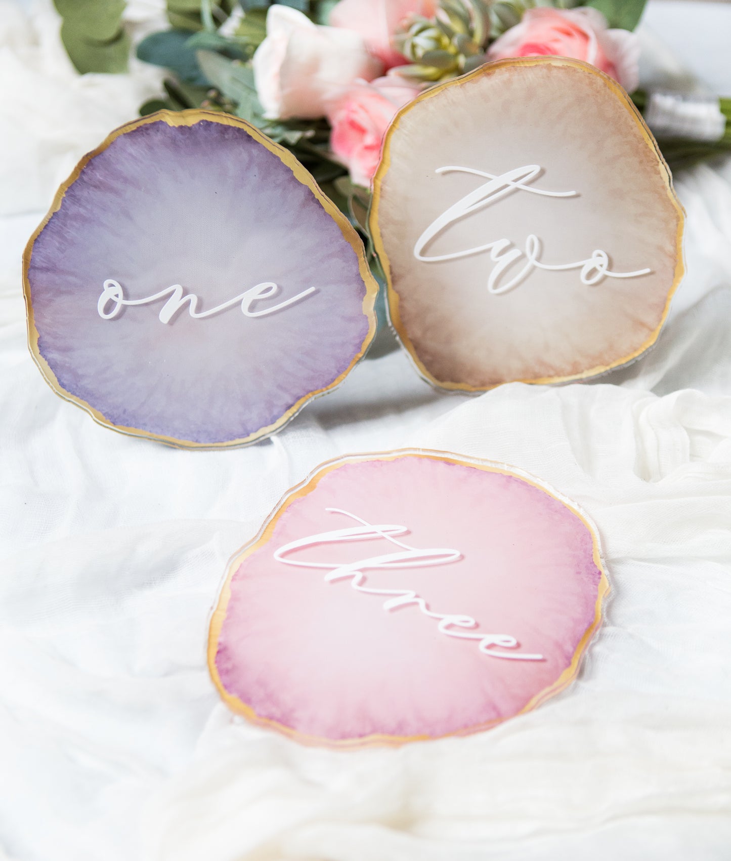 Wedding Table Numbers Geode Style - Wedding Decor Gifts