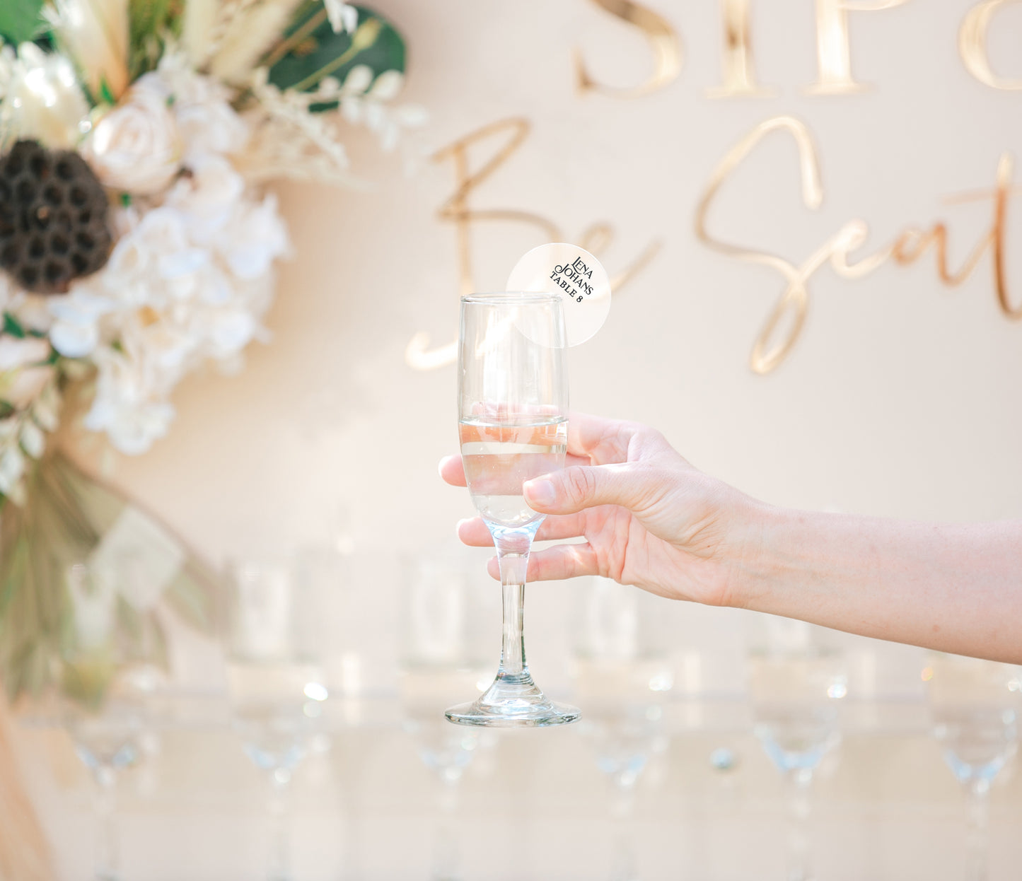 Drink Tags Champagne Glass Place Cards
