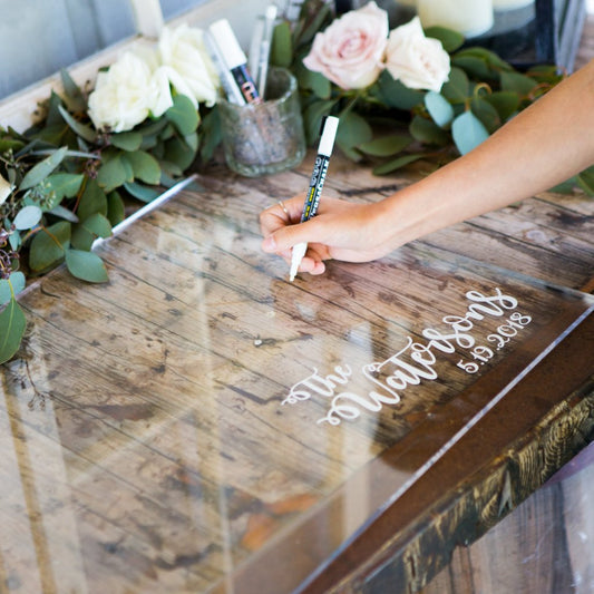 Personalized Clear Acrylic Wedding Guestbook - Wedding Decor Gifts