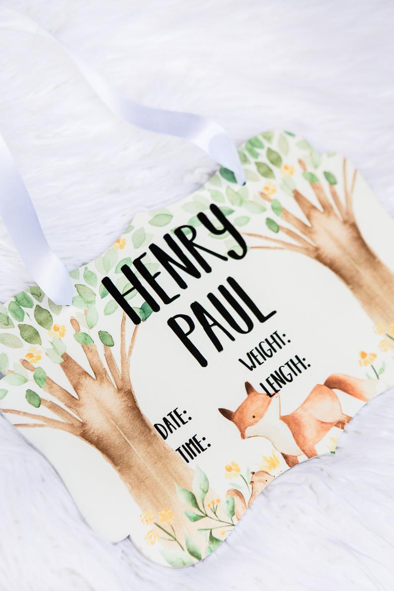 Hospital Door Sign Hanging Birth Stats Sign for New Baby - Wedding Decor Gifts