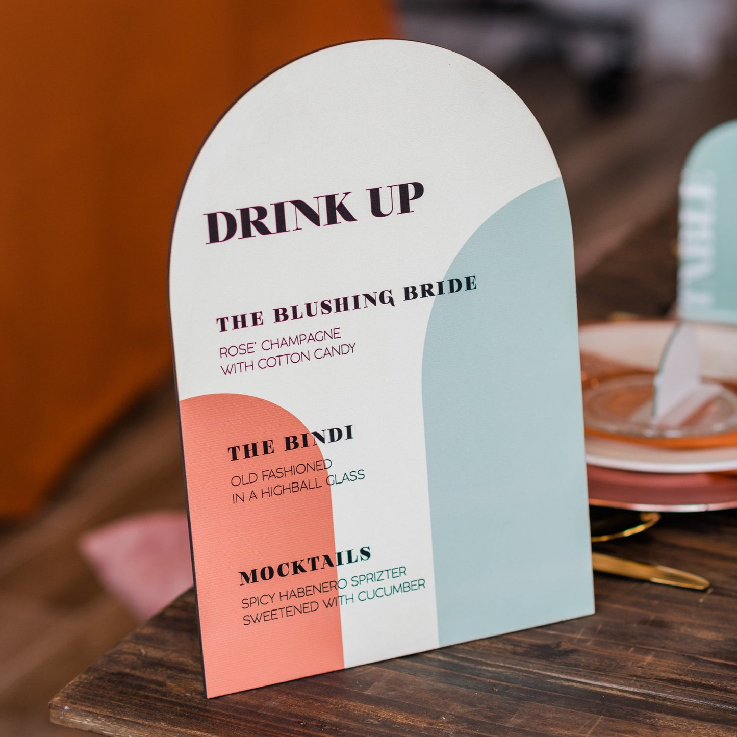 Midcentury Modern Drinks Menu Sign