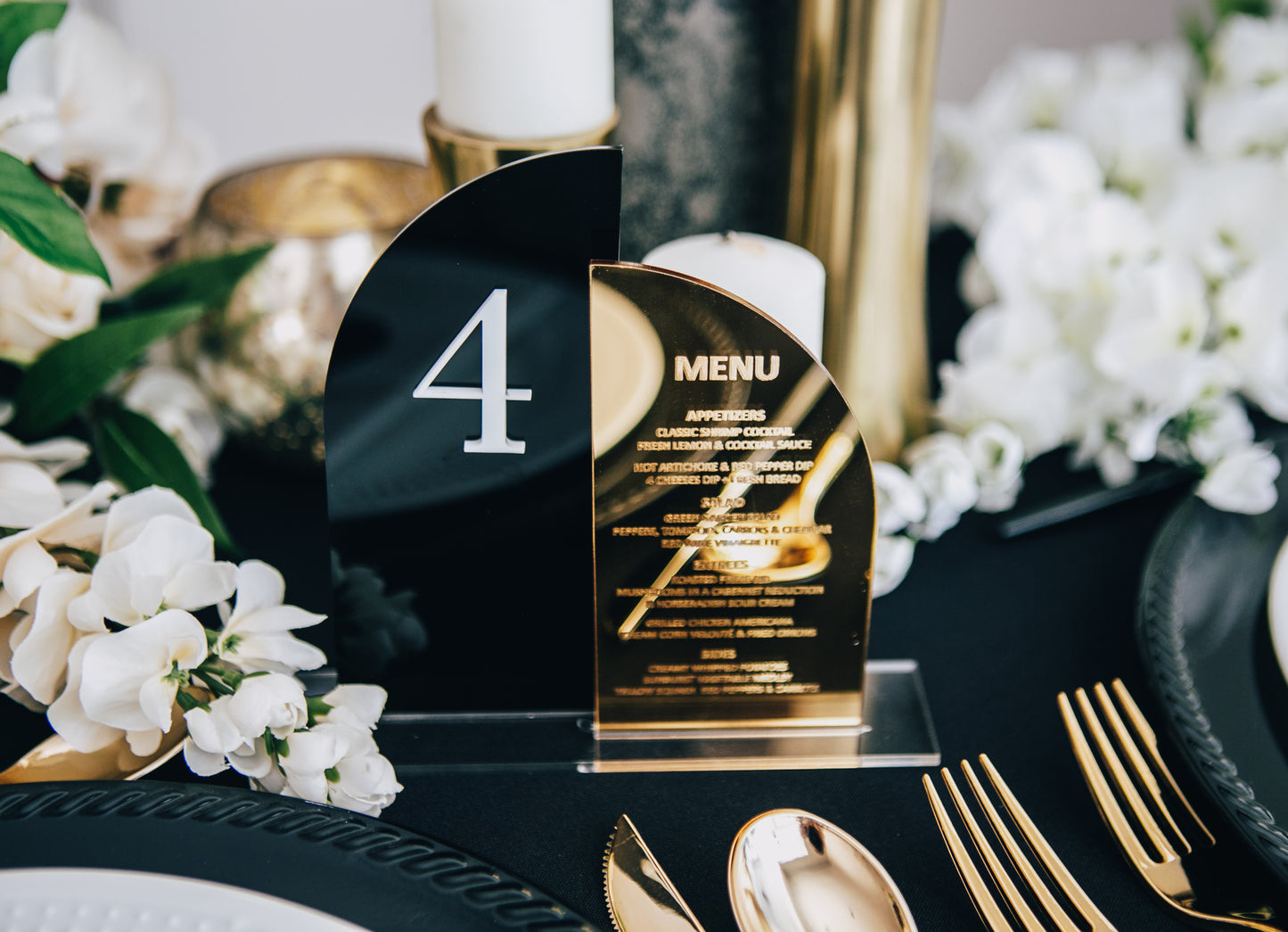 Wedding Menu Table Numbers