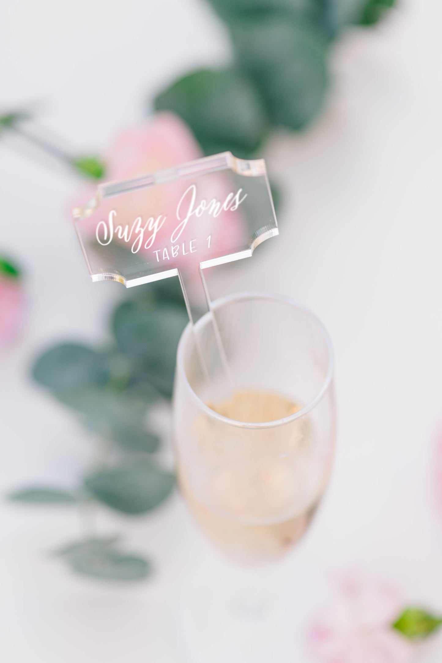 Clear Place Card Stir Sticks