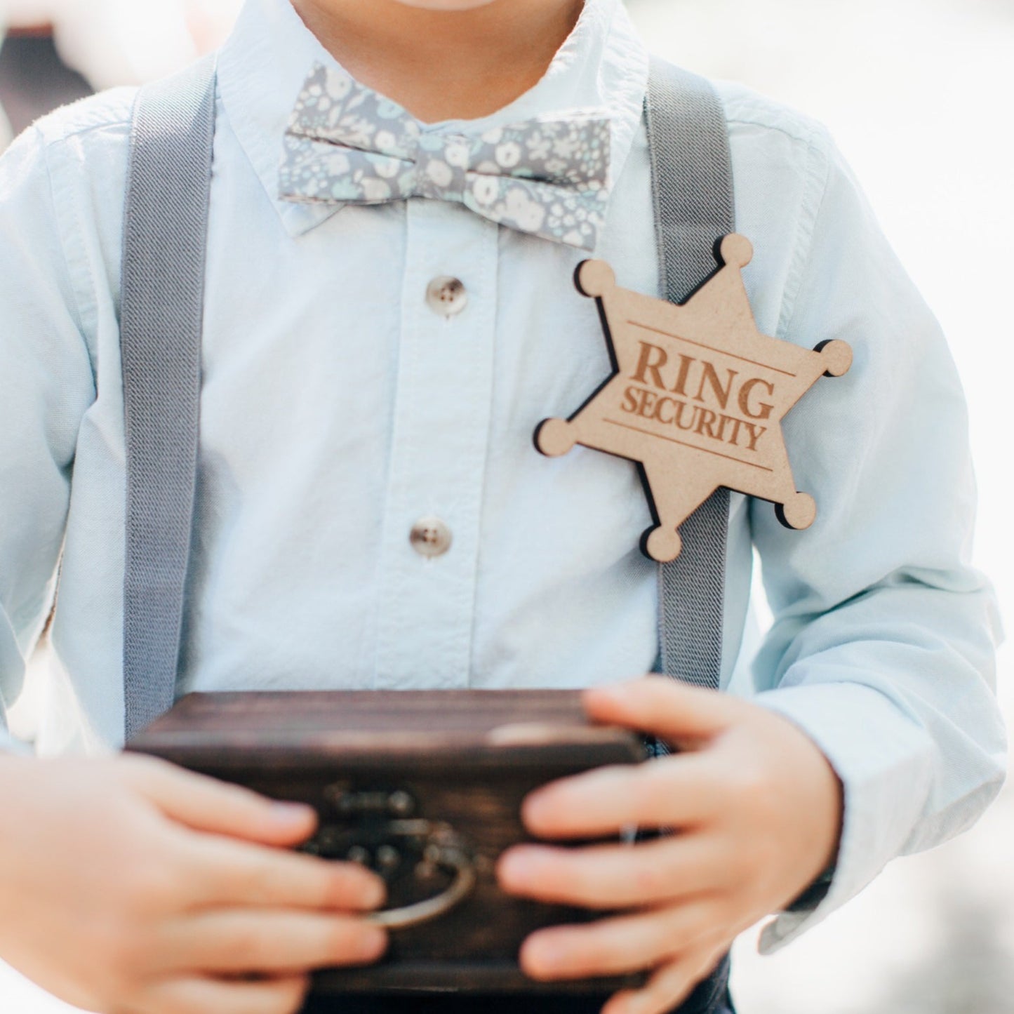 "Ring Security" Wooden Ring Bearer Badge