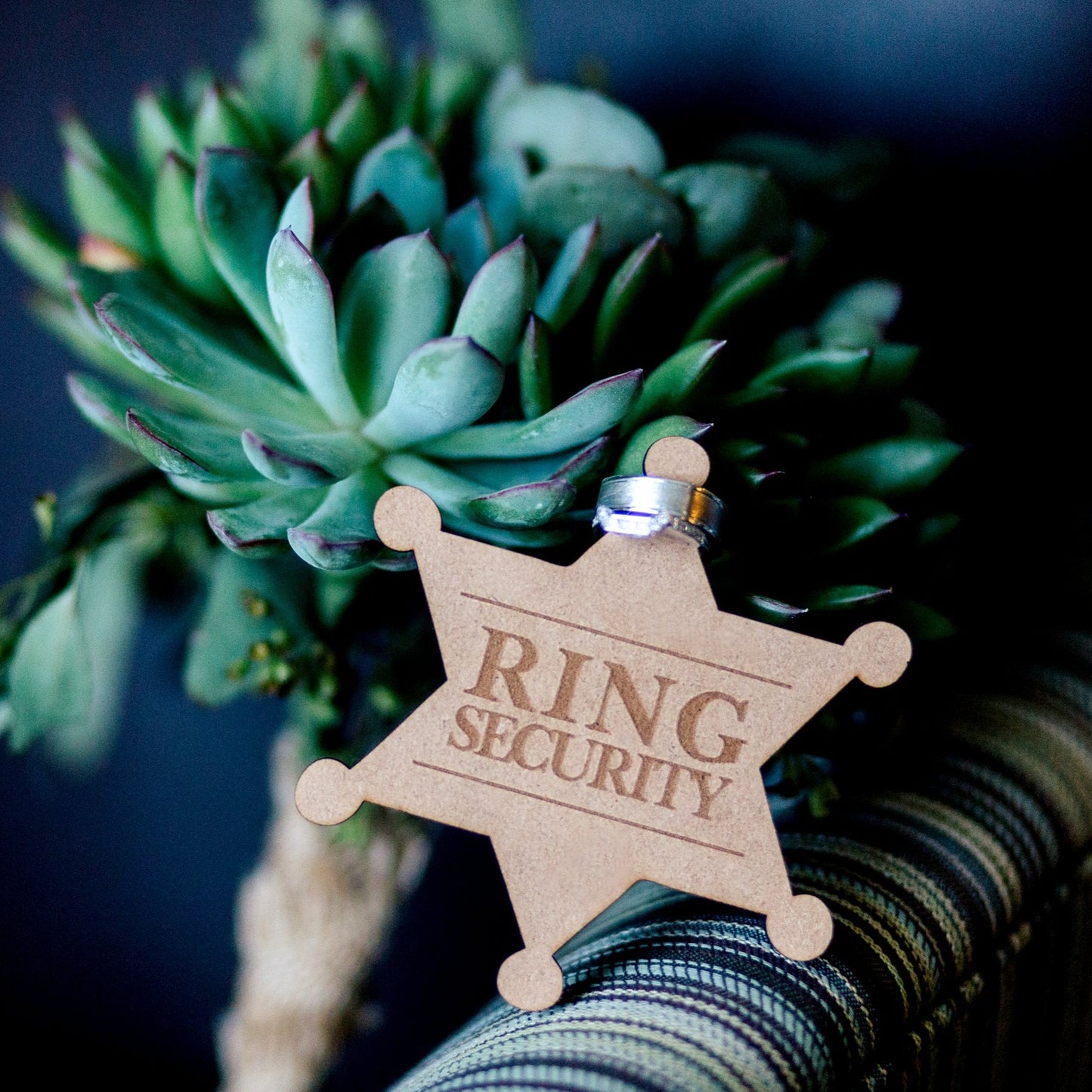 "Ring Security" Wooden Ring Bearer Badge