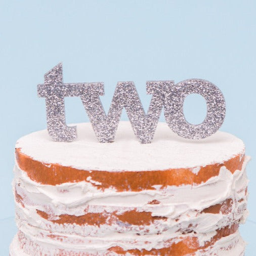 "Two" Cake Topper for Second Birthday - Wedding Decor Gifts