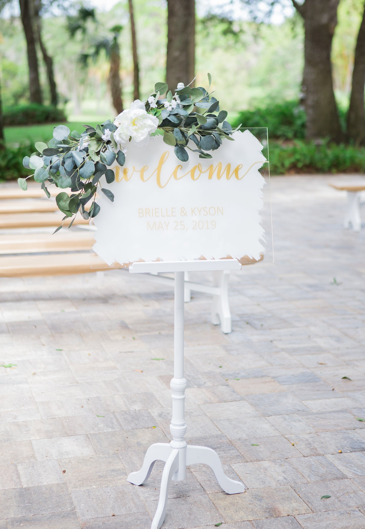 Painted Background Wedding Welcome Sign - Wedding Decor Gifts