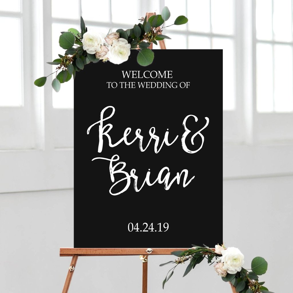 Personalized Calligraphy Wedding Welcome Sign - Wedding Decor Gifts