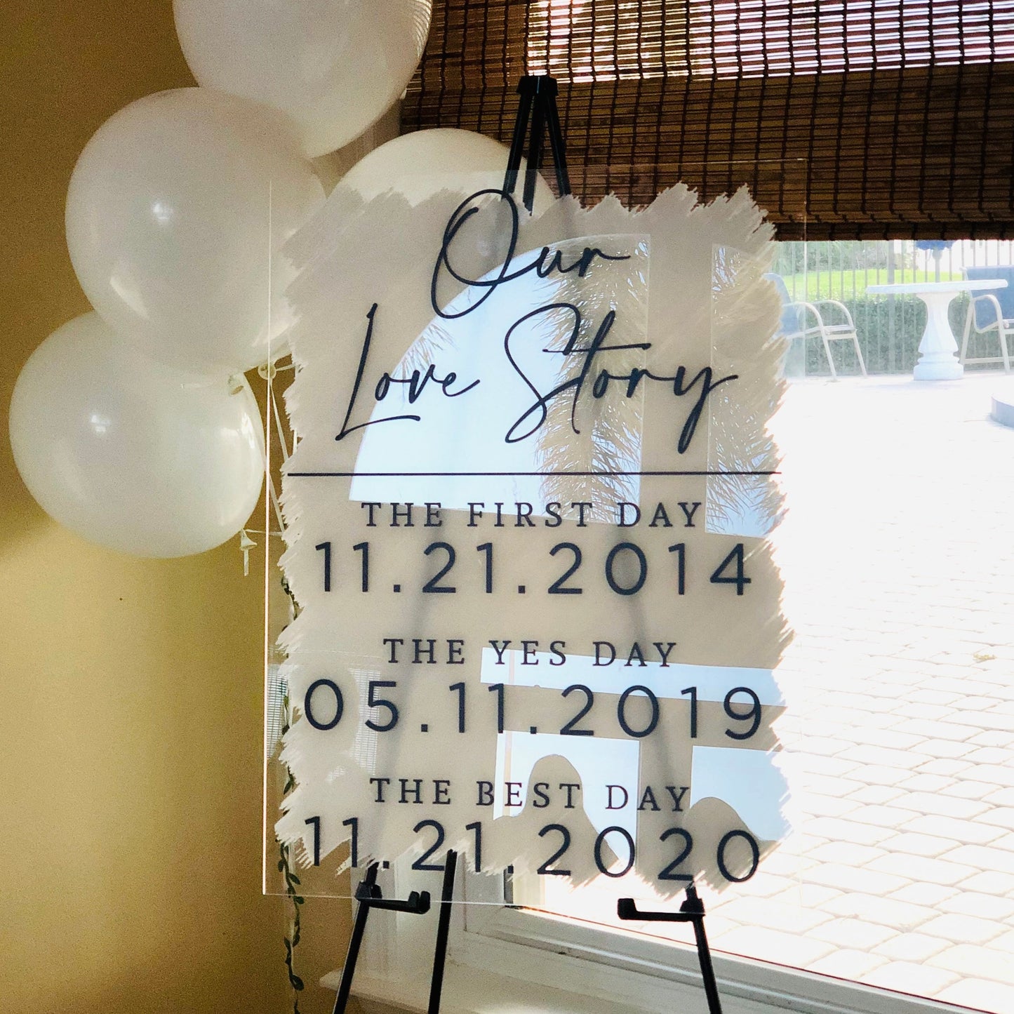 Acrylic Wedding Dates Sign