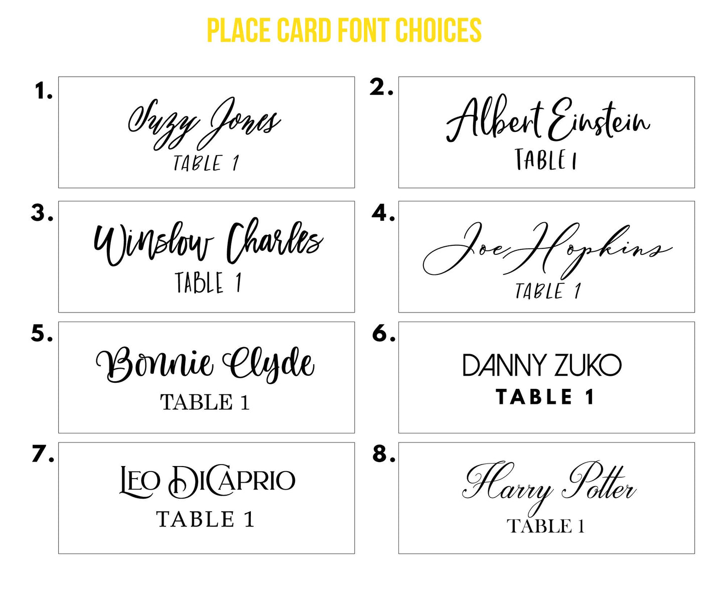Clear Place Card Stir Sticks