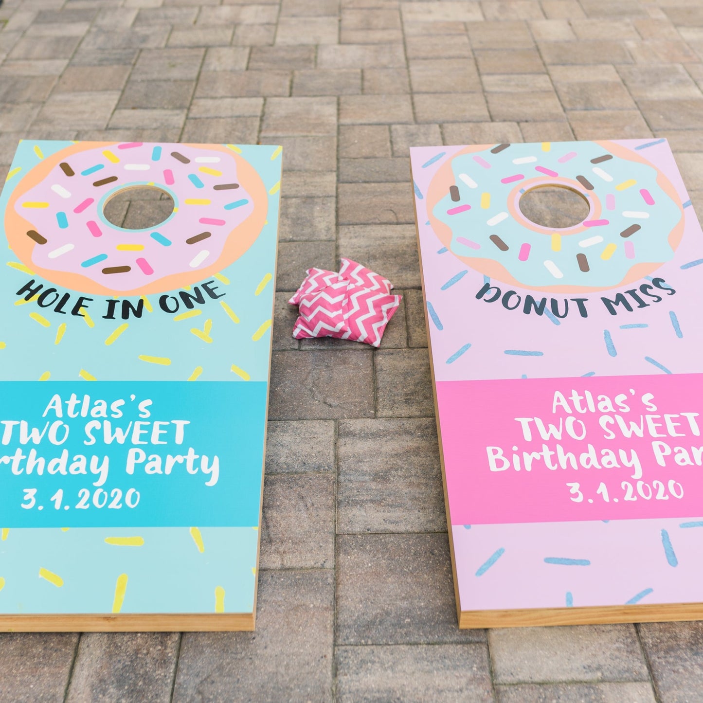 Donut Birthday Cornhole Board Decals