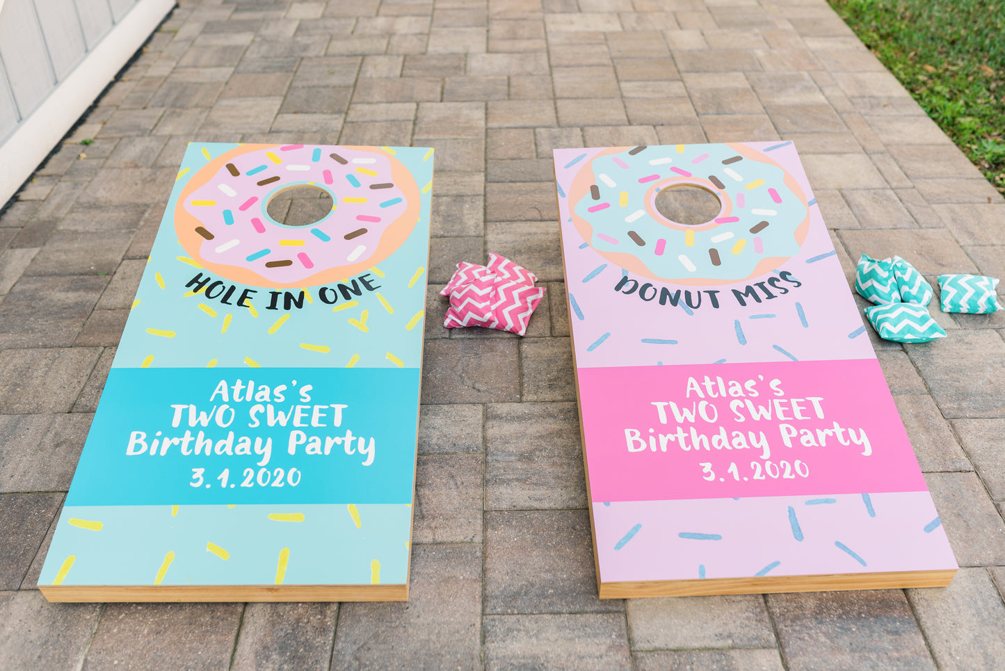 Donut Birthday Cornhole Board Decals