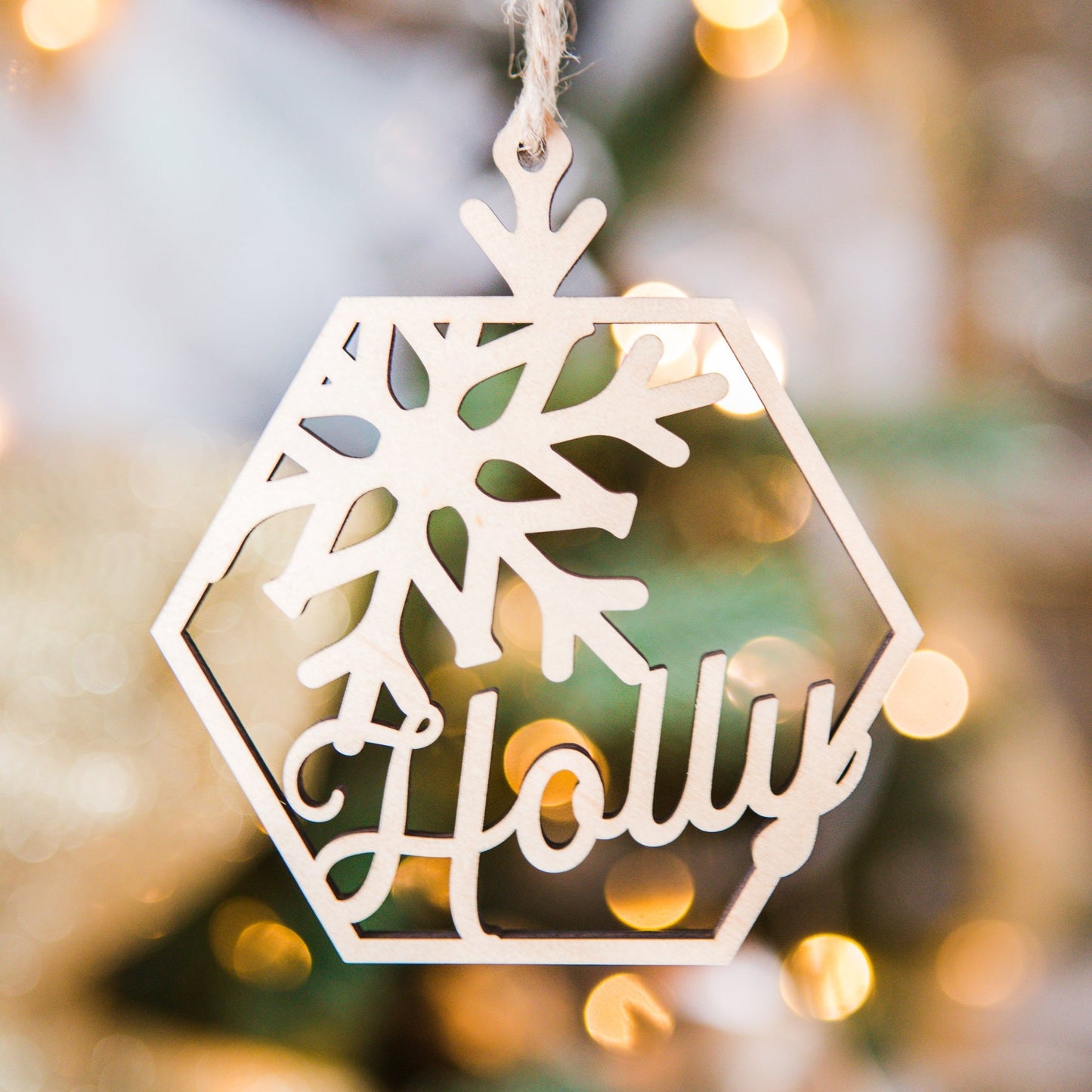 snowflake design christmas ornament gift tag
