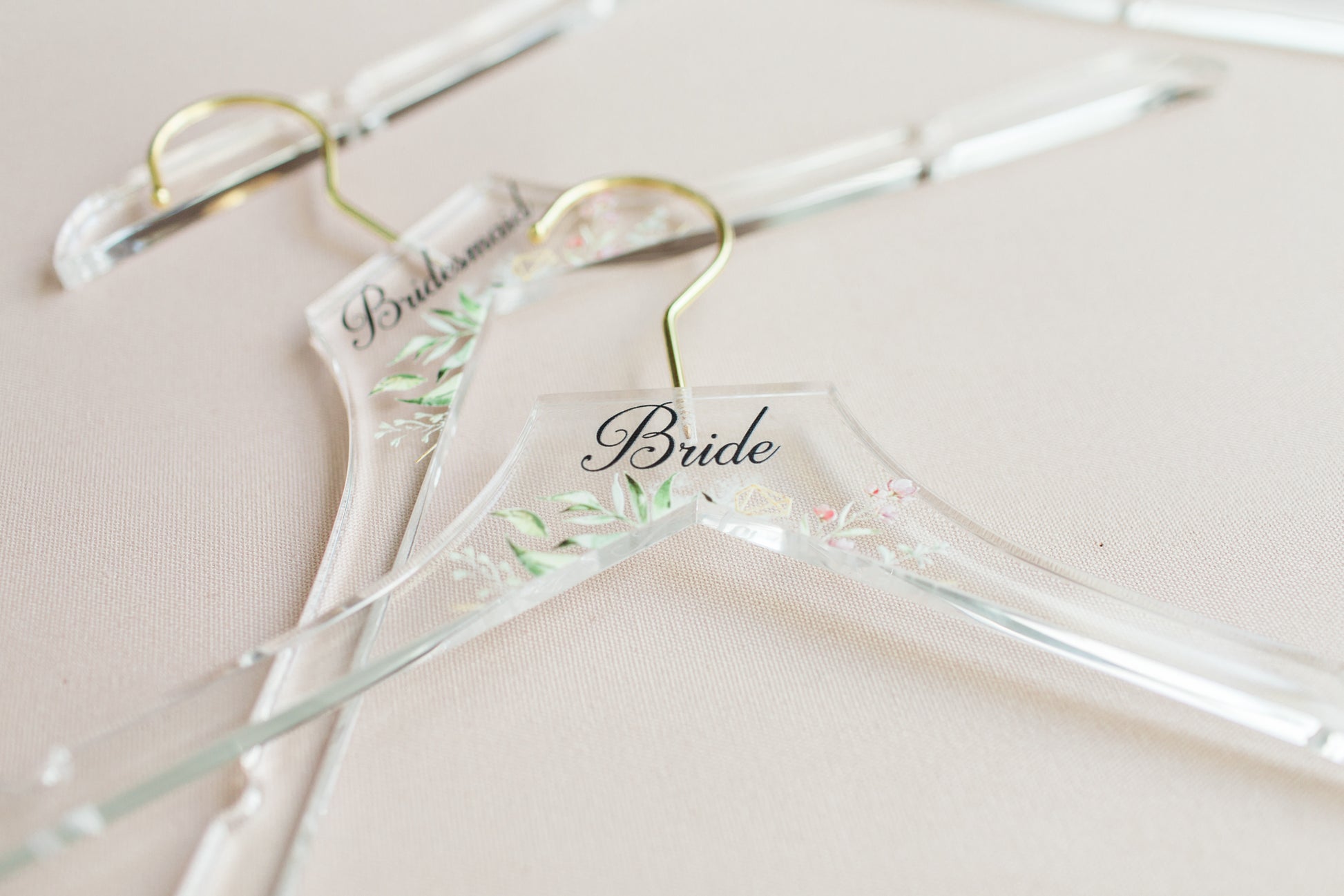 Floral Acrylic Personalized Hangers - Wedding Decor Gifts