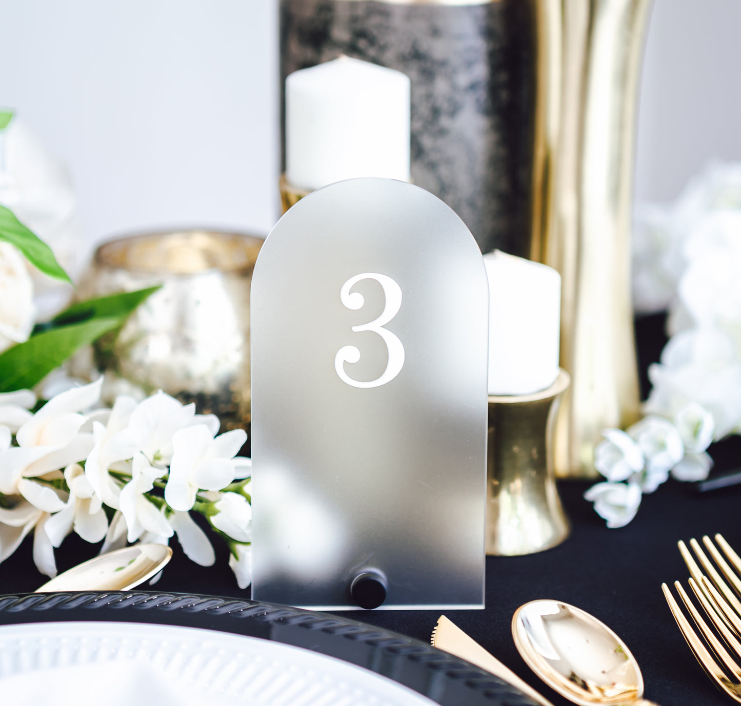 Acrylic Table Numbers, Modern Shape Wedding Table Sign