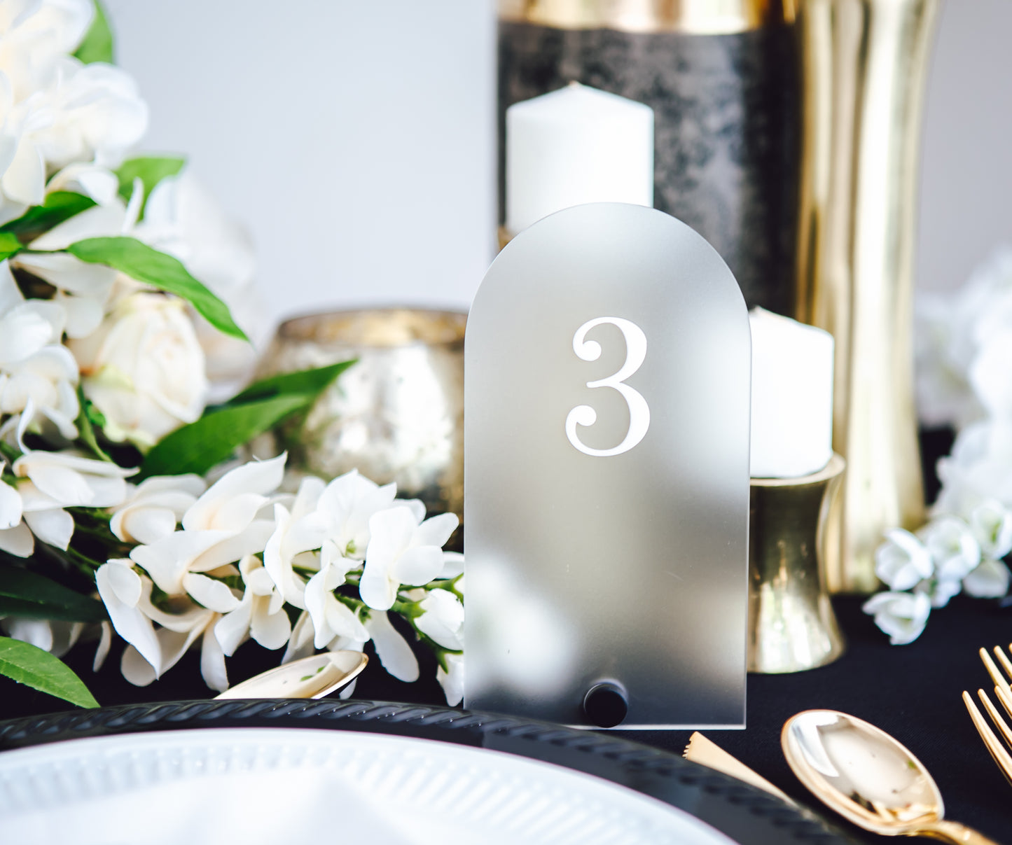 Acrylic Table Numbers, Modern Shape Wedding Table Sign