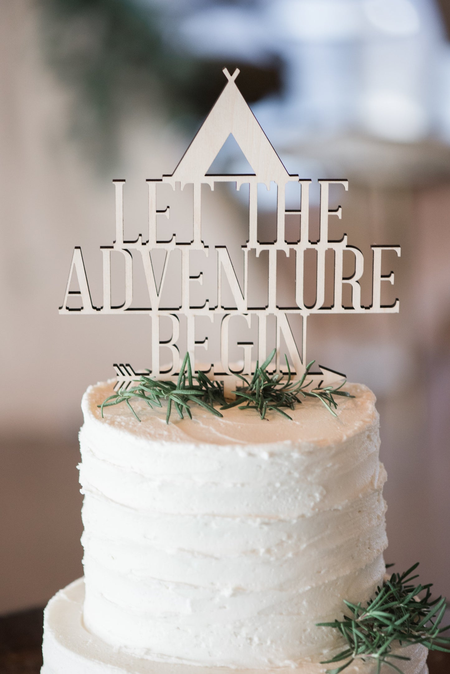 Adventure Begins Cake Topper - Wedding Decor Gifts