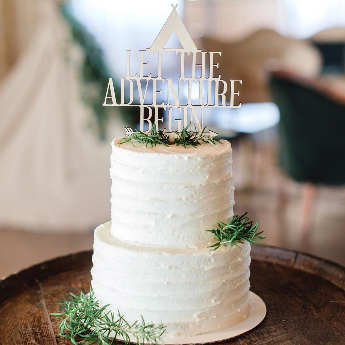 Adventure Begins Cake Topper - Wedding Decor Gifts