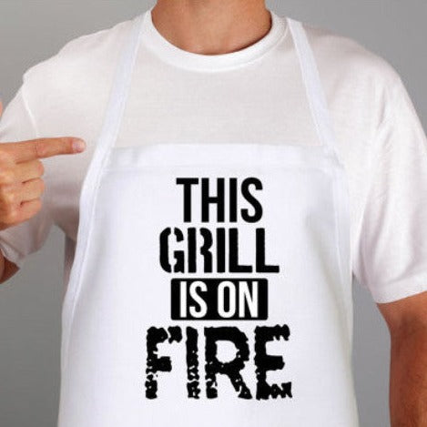 Fuuny Grilling Apron "This Grill is on Fire" - Wedding Decor Gifts