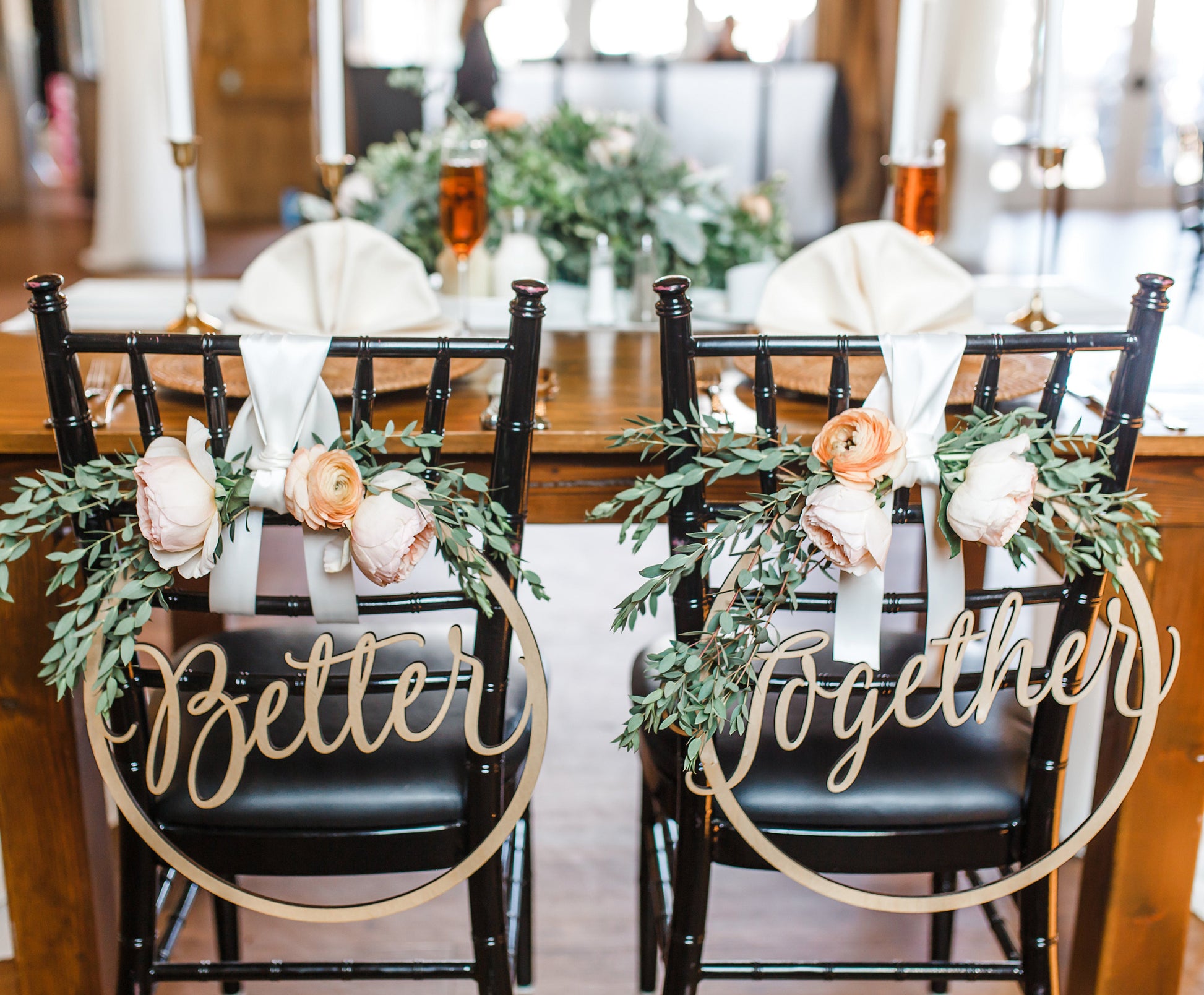 Wedding Chair Signs Hoop Style - Wedding Decor Gifts