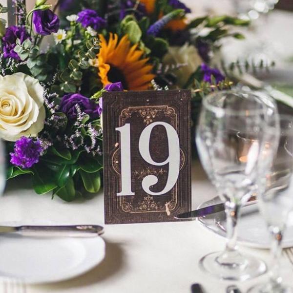 Vintage Book Table Numbers on Stands
