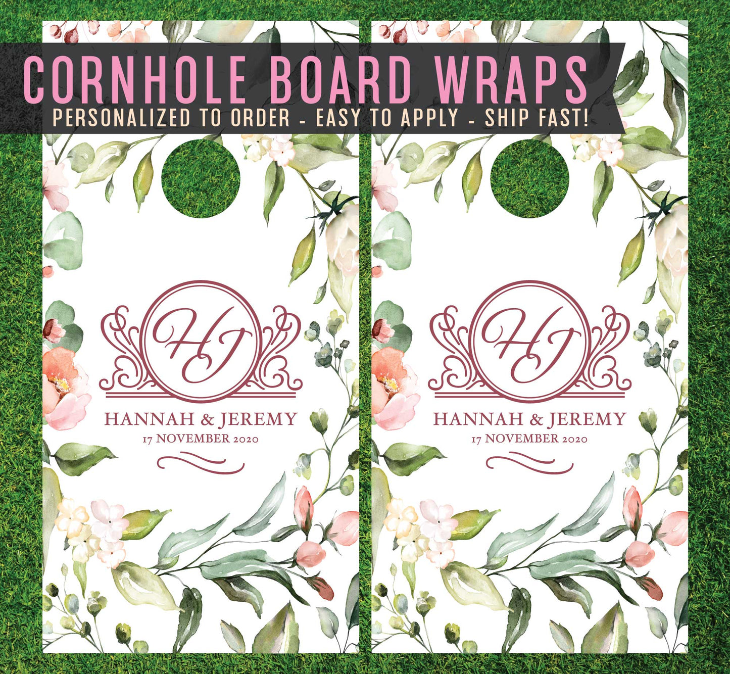 Wedding Cornhole Board Wraps - Wedding Decor Gifts