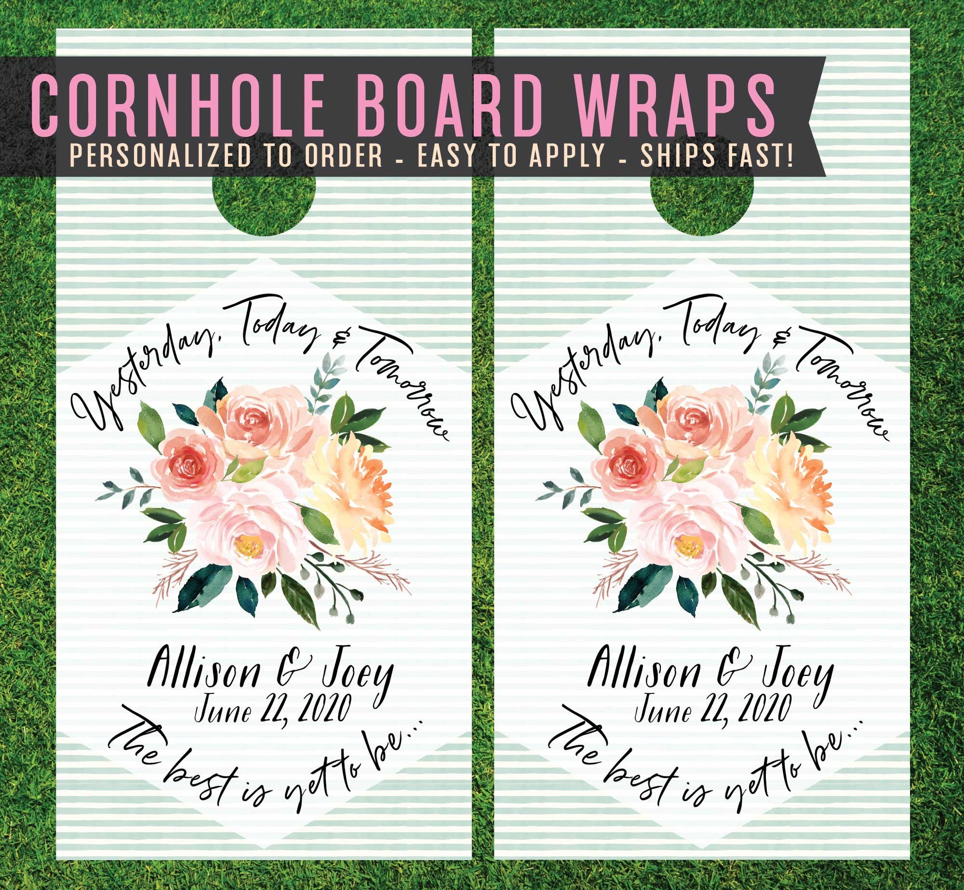 Wedding Cornhole Board Wraps - Wedding Decor Gifts