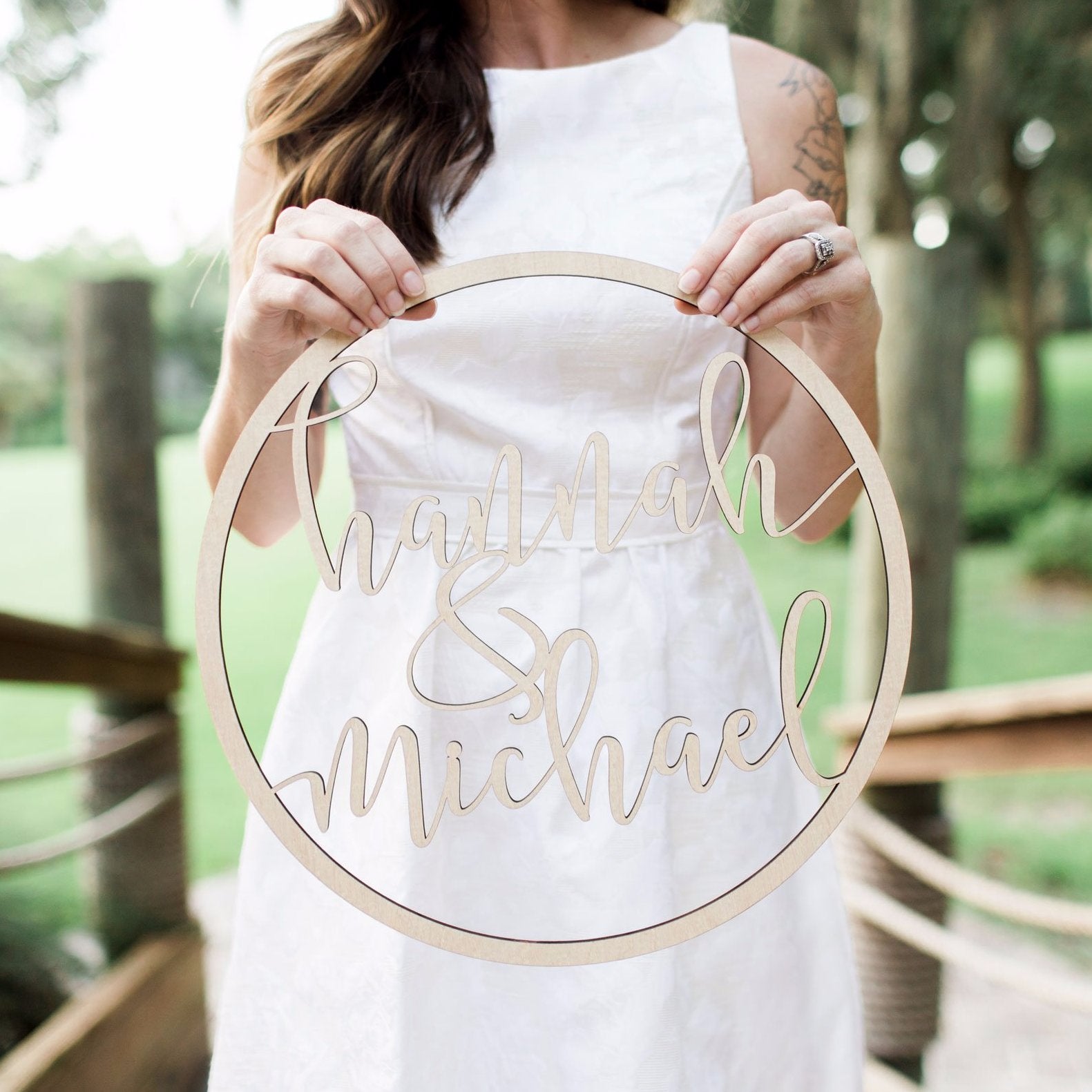 24" Custom Hoop Style Wedding Sign - Wedding Decor Gifts