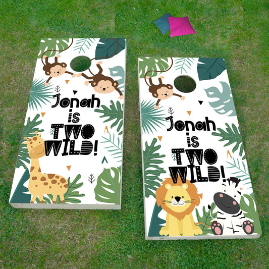 Safari Birthday Cornhole Board Decals - Wedding Decor Gifts