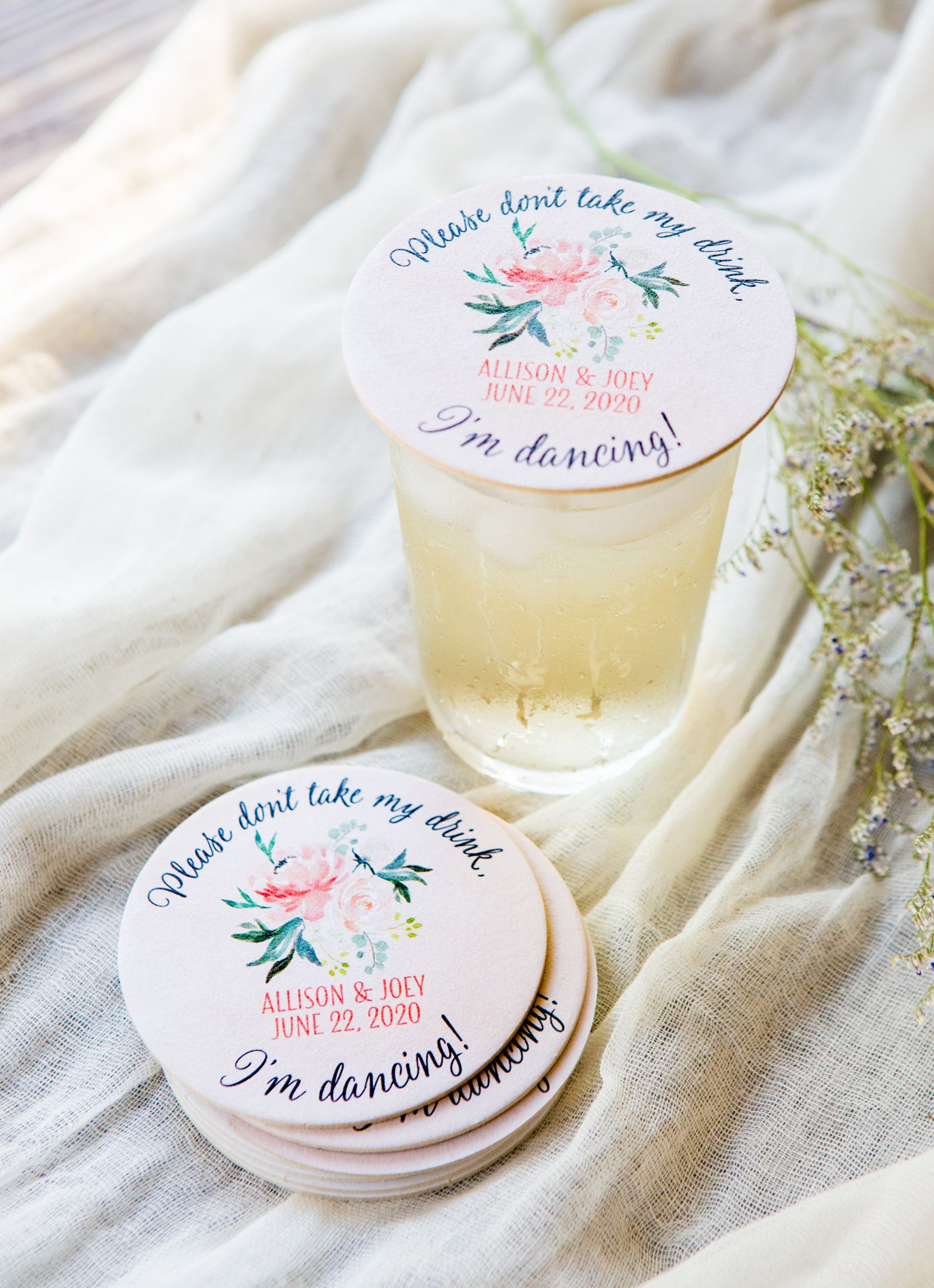 "Don't Take My Drink" Wedding Coasters - Wedding Decor Gifts