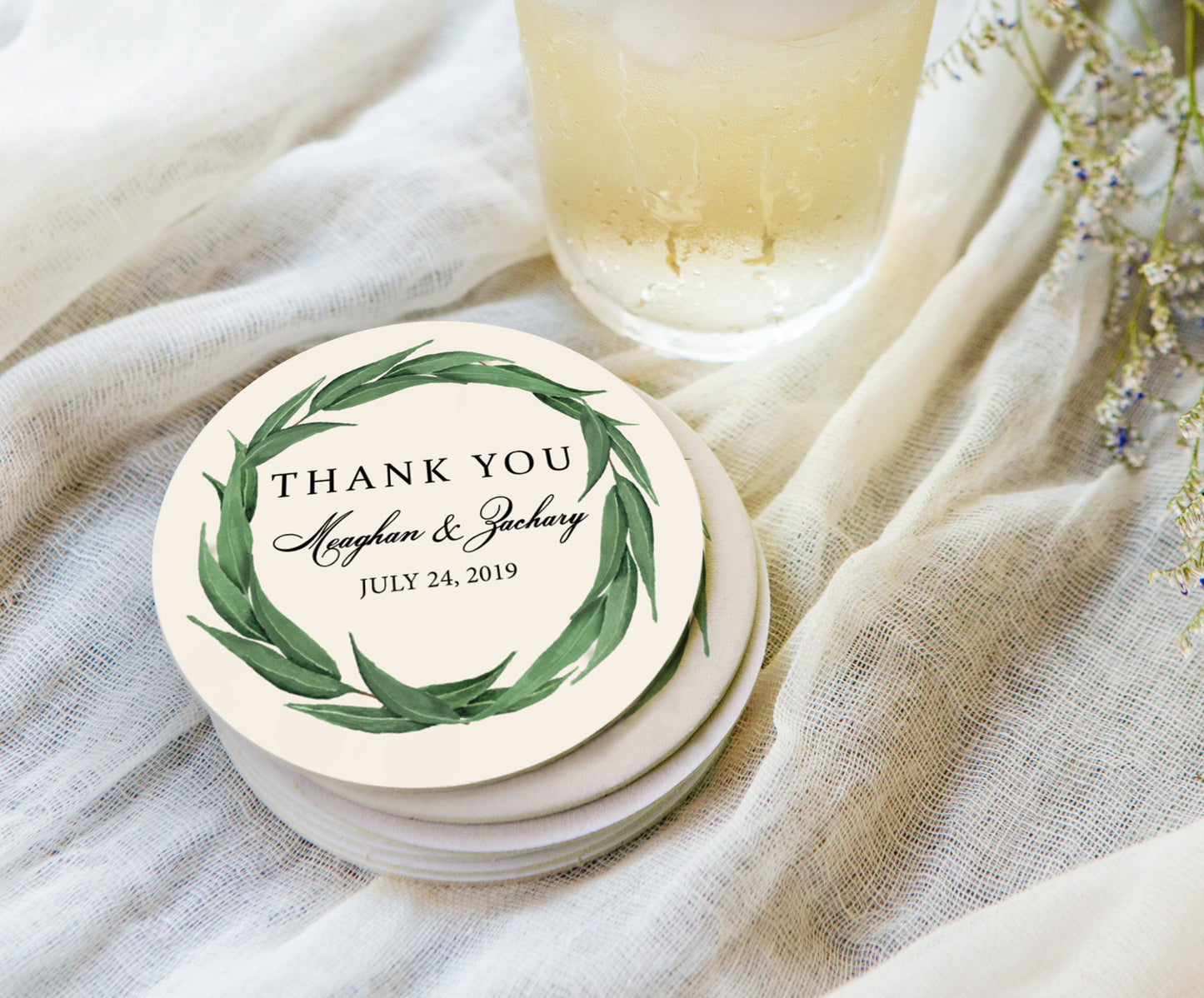 Greenery Wedding Coasters - Wedding Decor Gifts