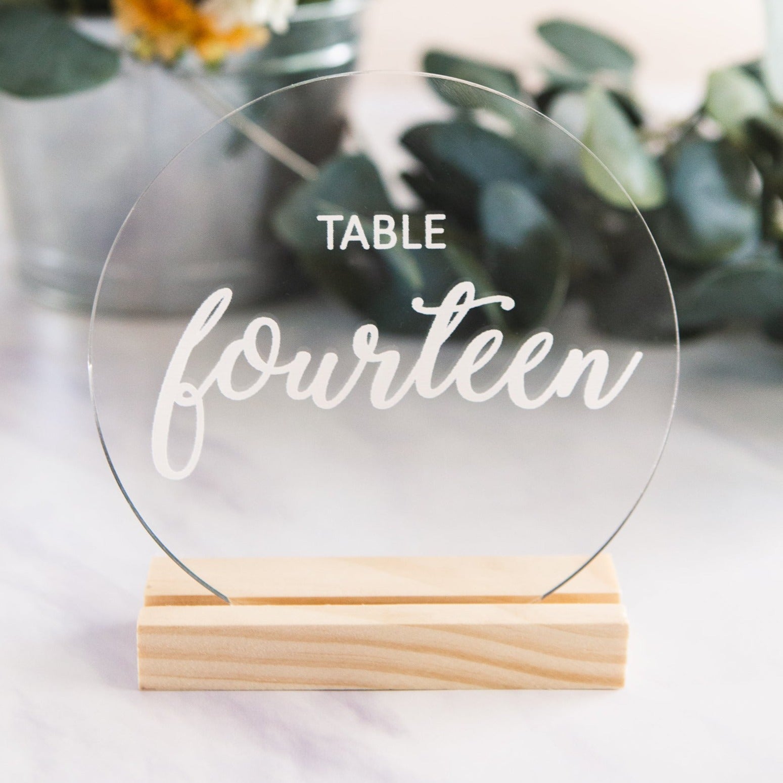Clear Circle Acrylic Table Numbers - Wedding Decor Gifts