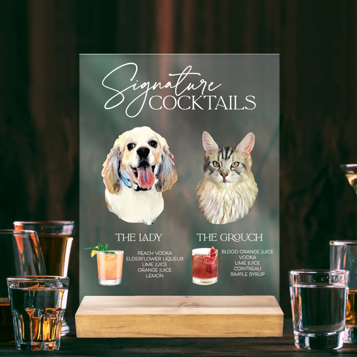 Dog Drink Wedding Sign Bar Menu