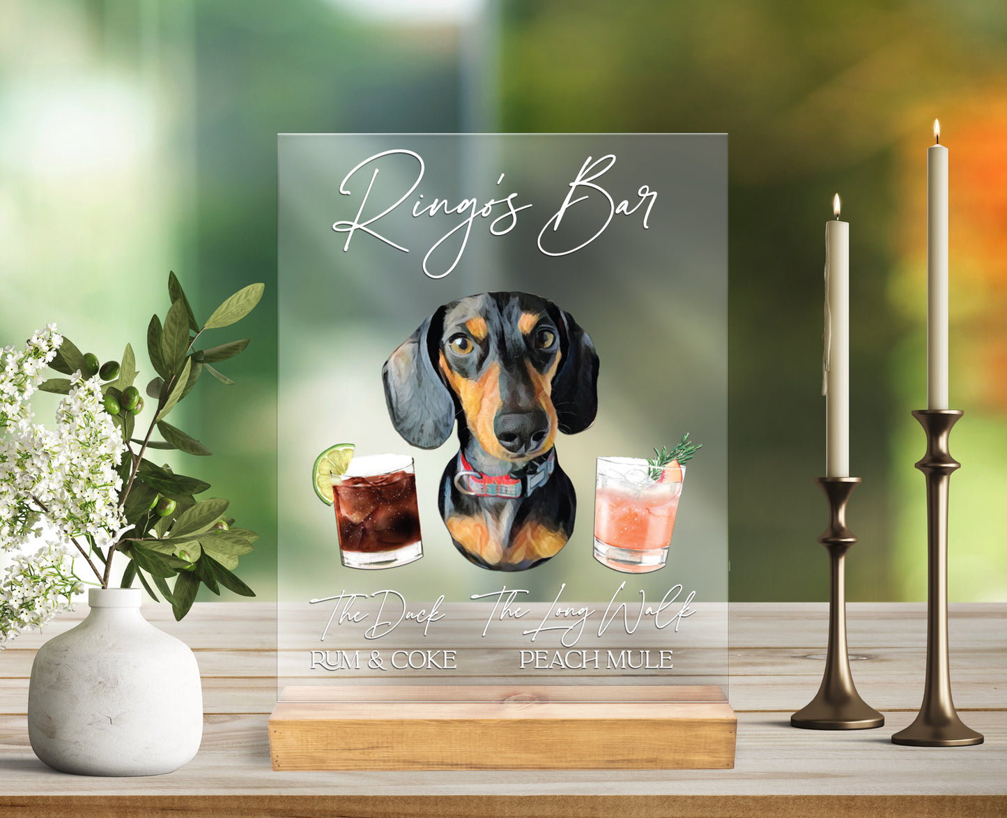 Dog Drink Wedding Sign Bar Menu