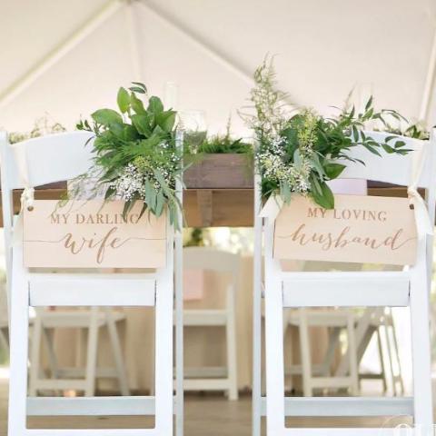Darling Wife, Loving Husband Chair Signs - Wedding Decor Gifts