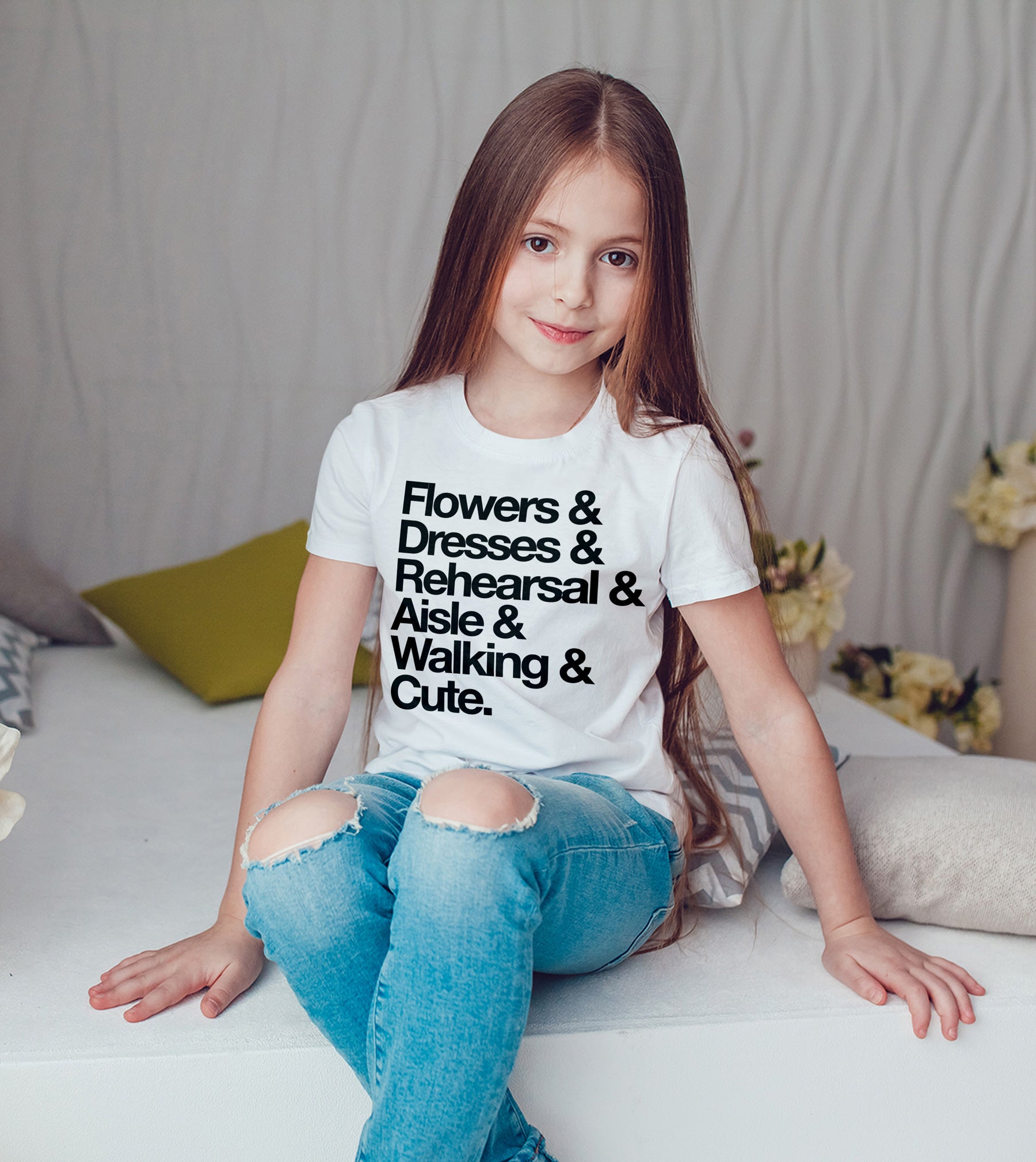 Flower Girl Shirt for Wedding Bridal Party - Wedding Decor Gifts