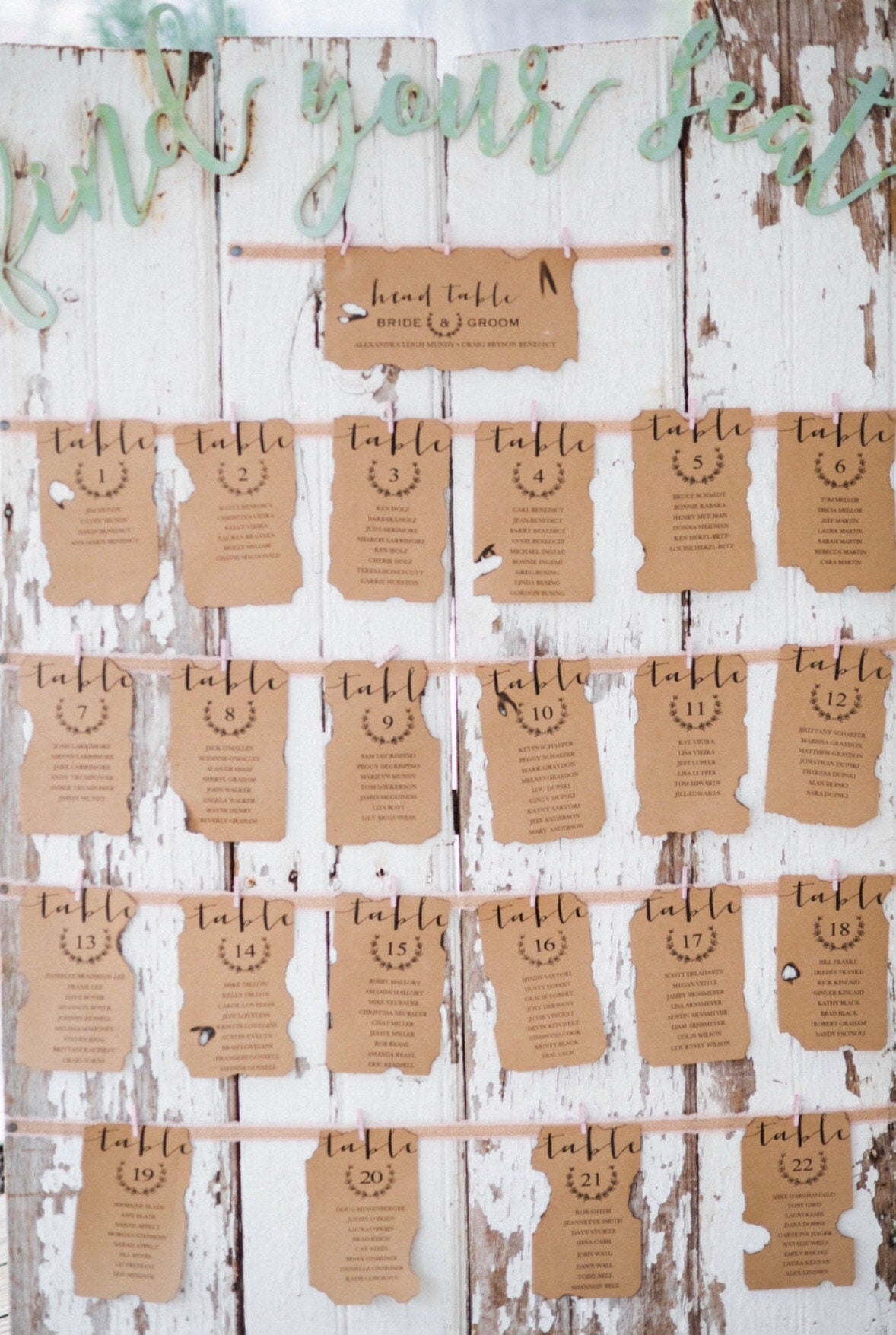 Find Your Seat Escort Card Signs - Wedding Decor Gifts