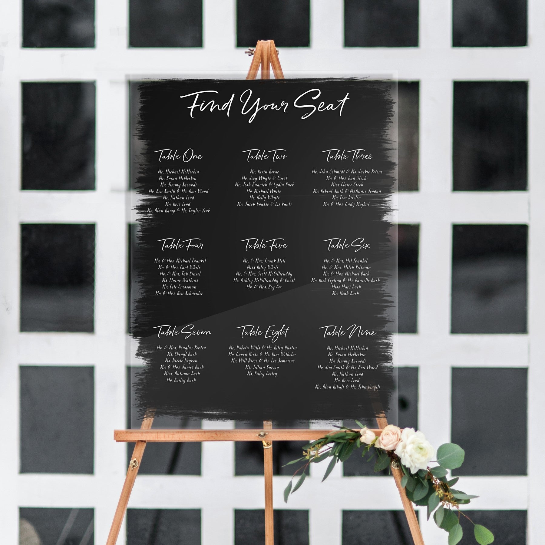 Painted Wedding Seating Chart - Wedding Decor Gifts